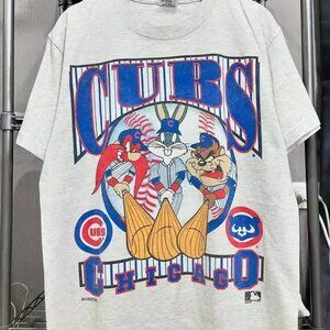 Vintage Looney Tunes X MLB 'Cubs Chicago' Cotton Unisex Tshirt S-XL